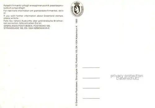 AK / Ansichtskarte Briefmarke_auf_Ak Kalaallit Nunaat Gronland  Briefmarke_auf_Ak