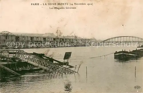 AK / Ansichtskarte Paris La Seine monte magasins generaux inondation Hochwasserkatastrophe Paris