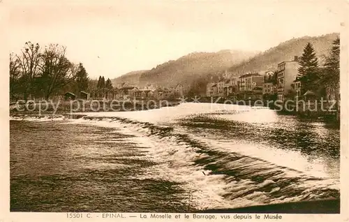 AK / Ansichtskarte Epinal_Vosges La Moselle et le barrage vus depuis le musee Epinal Vosges