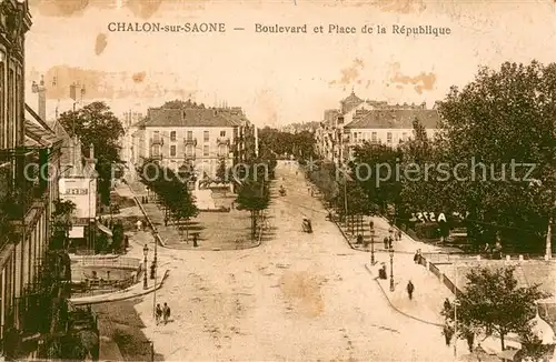 AK / Ansichtskarte Chalon sur Saone Boulevard et Place de la Republique Chalon sur Saone