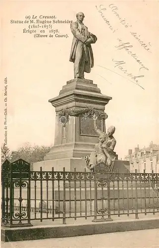 AK / Ansichtskarte Le_Creusot_Saone et Loire Statue de M. Eugene Schneider Monument Le_Creusot_Saone et Loire