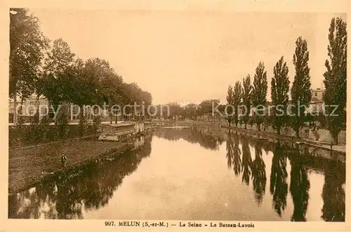 AK / Ansichtskarte Melun_Seine_et_Marne La Seine Bateau Lavoir Melun_Seine_et_Marne