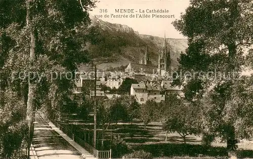 AK / Ansichtskarte Mende Cathedrale vue de l entree de l Allee Piencourt Mende