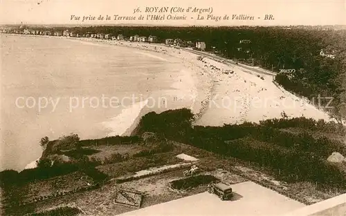 AK / Ansichtskarte Royan_Charente Maritime Vue prise de la terrasse de l Hotel Oceanic Plage de Vallieres Royan Charente Maritime