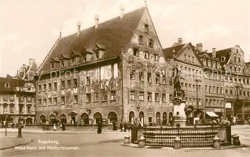 AK / Ansichtskarte Augsburg Webrhaus mit Merkurbrunnen Augsburg
