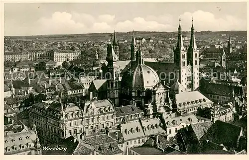 AK / Ansichtskarte Wuerzburg Stadtansicht mit Dom Wuerzburg