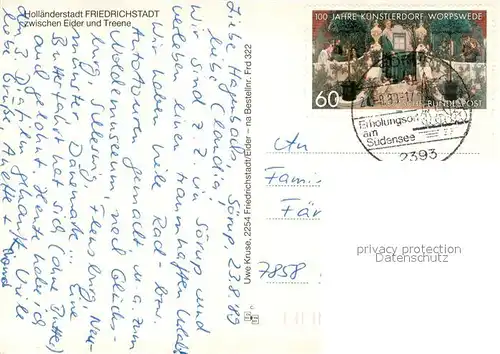 AK / Ansichtskarte Friedrichstadt_Eider Marktplatz Kanal Seerosenteich Haeuserzeile Kirche Friedrichstadt_Eider