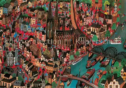 AK / Ansichtskarte Koeln_Rhein Illustration Koeln_Rhein