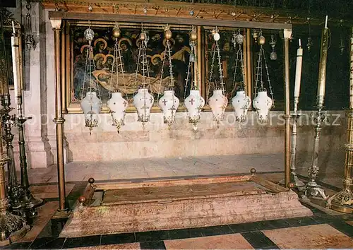 AK / Ansichtskarte Jerusalem_Yerushalayim Church of the Holy Sepulchre Stone of Unction Jerusalem_Yerushalayim