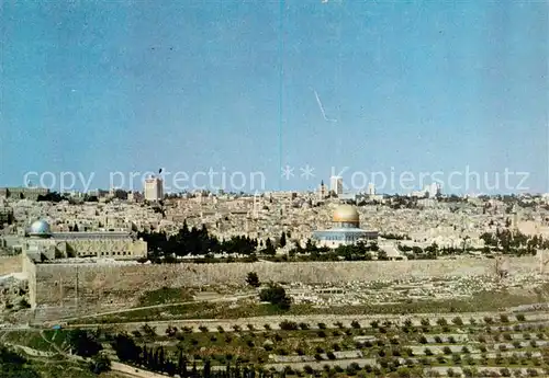 AK / Ansichtskarte Jerusalem_Yerushalayim Old City seen from Mt Olives Jerusalem_Yerushalayim