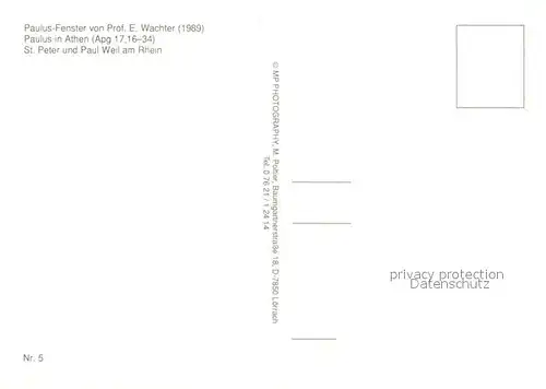 AK / Ansichtskarte Weil_am_Rhein Paulus Fenster in der St Peter und Paul Kirche Weil_am_Rhein