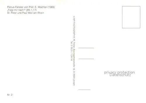 AK / Ansichtskarte Weil_am_Rhein Petrus Fenster Folgt mir nach in der St Peter und Paul Kirche Weil_am_Rhein