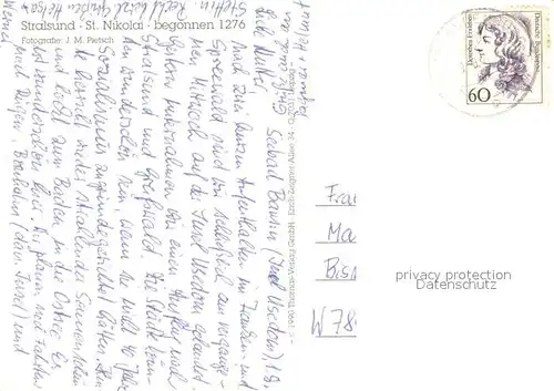 AK / Ansichtskarte Stralsund_Mecklenburg_Vorpommern Panorama mit St Nikolai Kirche Stralsund_Mecklenburg