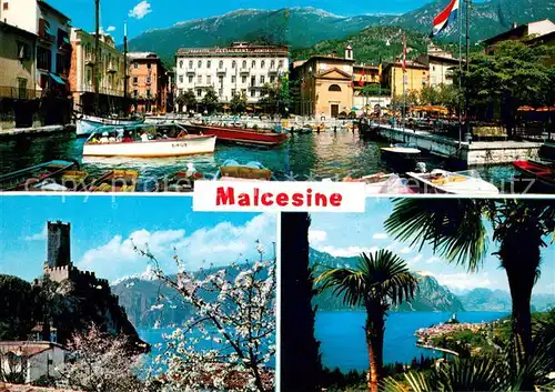 AK / Ansichtskarte Malcesine_Lago_di_Garda Hafen Burg Panorama Malcesine_Lago_di_Garda
