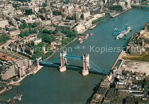 AK / Ansichtskarte London Tower Bridge Aerial view London