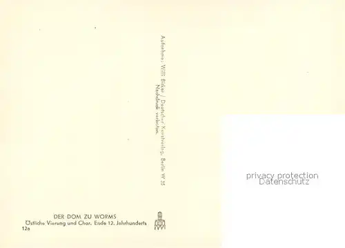 AK / Ansichtskarte Worms_Rhein oestliche Vierung und Chor Worms Rhein