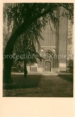 AK / Ansichtskarte Stralsund_Mecklenburg_Vorpommern Marienkirche Eingang West Stralsund_Mecklenburg