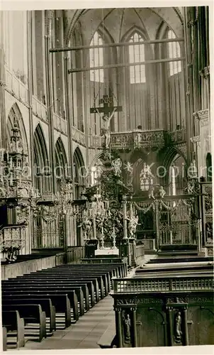 AK / Ansichtskarte Stralsund_Mecklenburg_Vorpommern Sankt Nikolai Kirche Mittelschiff Traualtar Hochaltar Kanzel Stralsund_Mecklenburg