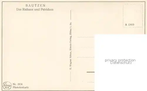 AK / Ansichtskarte Bautzen Rathaus und Petridom Silesia Karte Nr. 2094 Bautzen