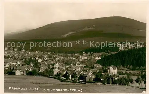 AK / Ansichtskarte Braunlage Panorama mit Wurmberg Braunlage
