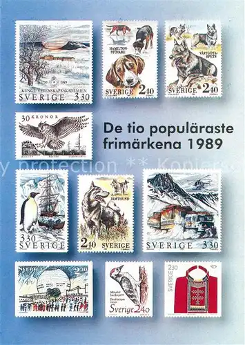 AK / Ansichtskarte Briefmarke_auf_Ak Sverige Schweden Briefmarke_auf_Ak