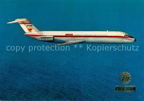 AK / Ansichtskarte Flugzeuge_Zivil Iberia Jet Douglas DC 9 