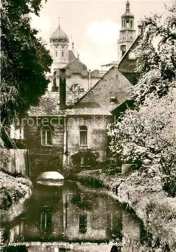 AK / Ansichtskarte Augsburg Blick vom Graben zum Rathaus und Perlach Augsburg