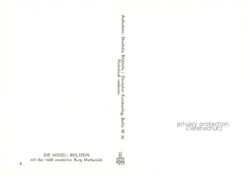 AK / Ansichtskarte Beilstein_Mosel mit Burgruine Metternich Beilstein_Mosel