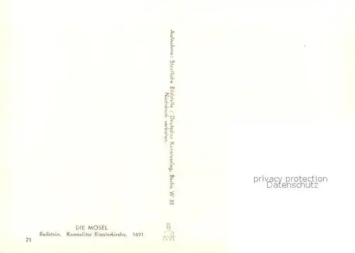 AK / Ansichtskarte Beilstein_Mosel Karmeliter Klosterkirche Beilstein_Mosel