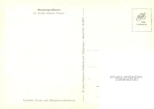 AK / Ansichtskarte Memmingen Ev Kirche Unserer Frauen Memmingen