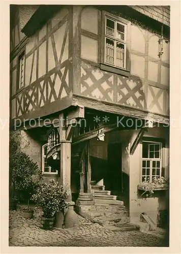 AK / Ansichtskarte Bacharach_Rhein Gasthaus Alte Post Wendeltreppe im Hof Bacharach Rhein