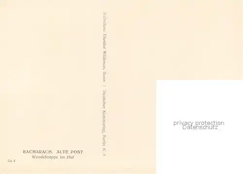 AK / Ansichtskarte Bacharach_Rhein Gasthaus Alte Post Wendeltreppe im Hof Bacharach Rhein