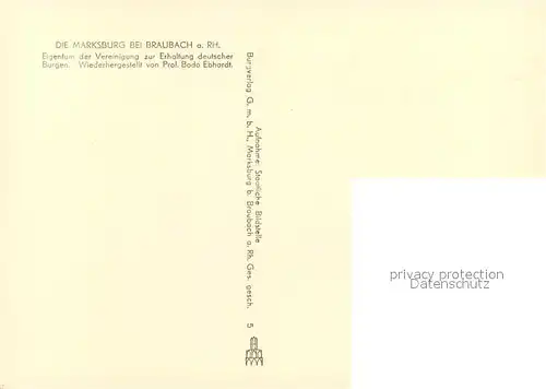 AK / Ansichtskarte Braubach_Rhein Die Marksburg Braubach Rhein