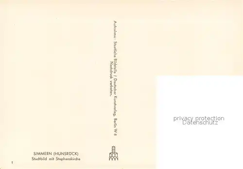 AK / Ansichtskarte Simmern_Hunsrueck Stadtbild mit Stephanskirche Simmern Hunsrueck