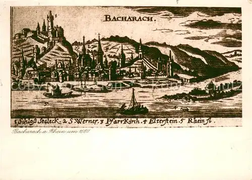 AK / Ansichtskarte Bacharach_Rhein Mittelalterliches Staedtebild am Rhein Bacharach Rhein