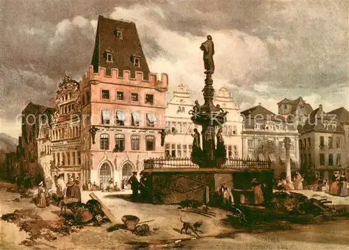 AK / Ansichtskarte Trier Hauptmarkt um 1850 Museum der Stadt Trier