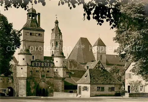 AK / Ansichtskarte Weissenburg_Bayern Ellinger Tor mit St Andreaskirche Weissenburg Bayern