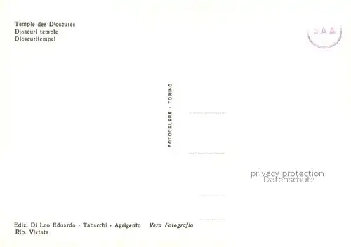 AK / Ansichtskarte Agrigento Tempio dei Dioscuri Agrigento