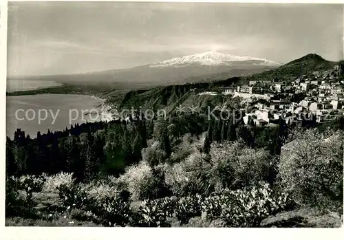 AK / Ansichtskarte Taormina_Sizilien Panorama con l Etna Taormina Sizilien