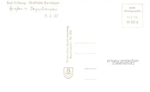 AK / Ansichtskarte Bad_Driburg Graefliche Kurhaeuser Bad_Driburg