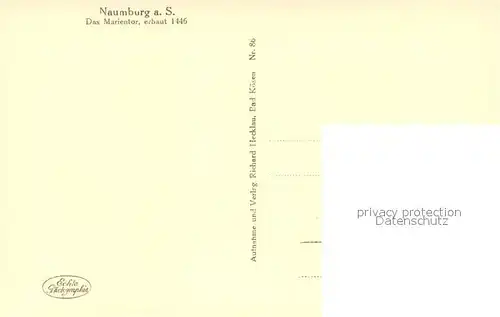 AK / Ansichtskarte Naumburg_Saale Das Marientor Naumburg_Saale