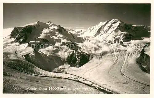 AK / Ansichtskarte Monte_Rosa mit Lyskamm Monte_Rosa