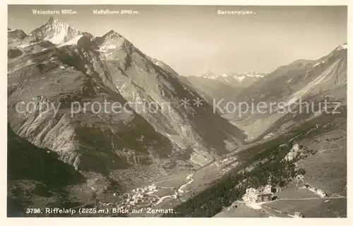 AK / Ansichtskarte Riffelalp Blick auf Zermatt 