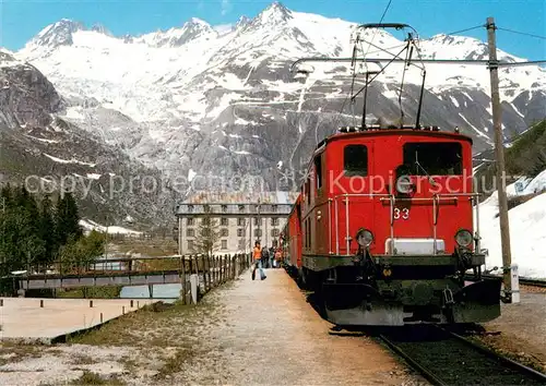 AK / Ansichtskarte Eisenbahn Gletsch Rhonegletscher  Eisenbahn