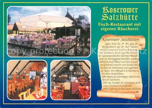 AK / Ansichtskarte Chronik AK Koserow Salzh?tte Fisch Restaurant R?ucherei 