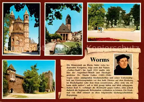 AK / Ansichtskarte Chronik AK Worms am Rhein Martin Luther  