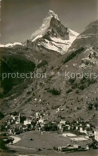 AK / Ansichtskarte Zermatt_VS mit Matterhorn Zermatt_VS