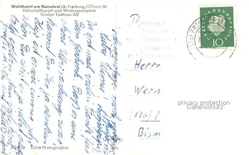 AK / Ansichtskarte Todtnau Waldhotel am Notschrei Todtnau