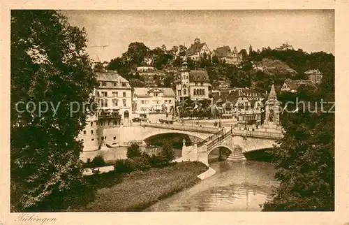 AK / Ansichtskarte Tuebingen_Neckar Partie mit Eberhardbruecke 