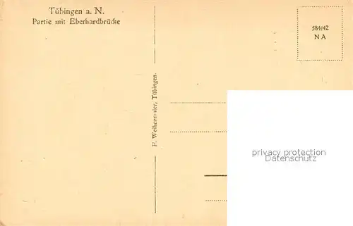 AK / Ansichtskarte Tuebingen_Neckar Partie mit Eberhardbruecke 